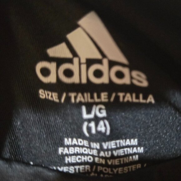 Adidas Girls Black Multi-Colored Side Floral Print Leggings Size Large (14) - Picture 5 of 5